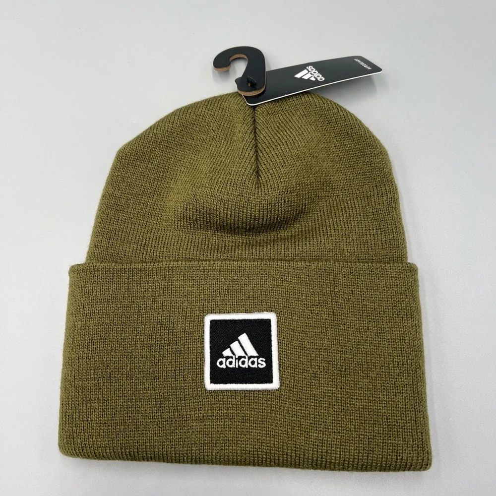 Lot Of 3! Adidas Aeroready Wide Cuff Fold Beanie, Onix, Olive, Beige Winter Hat - Picture 5 of 8